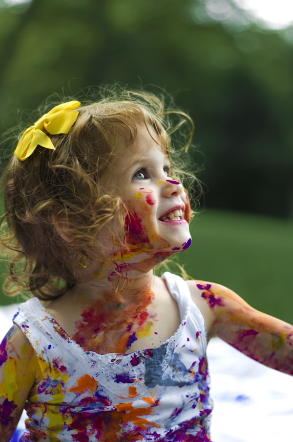 Youthful laughter in nature
